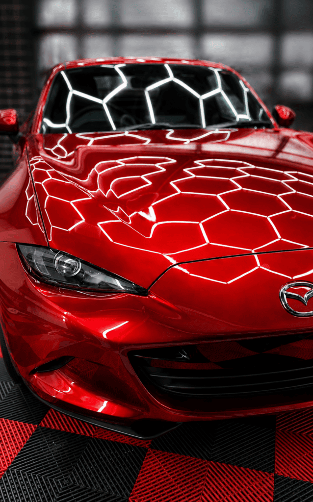 Ceramic coated car undergoing final inspection